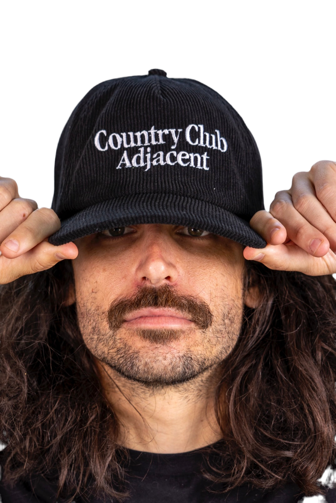 Black Corduroy Country Club Adjacent Hat